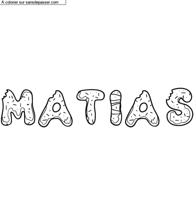 Coloriage prénom personnalisé "Matias" par un invité