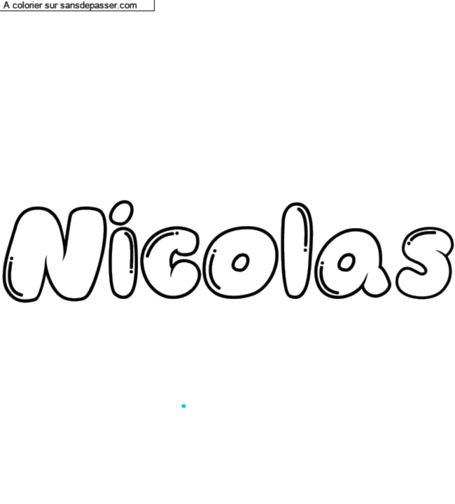 Coloriage personnalisé "Nicolas" par un invité