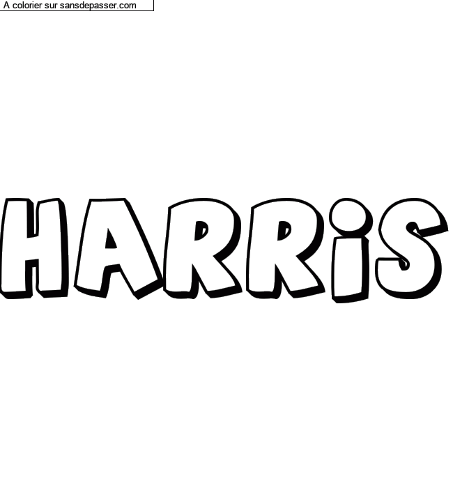 Coloriage prénom personnalisé "Harris" par Maria22