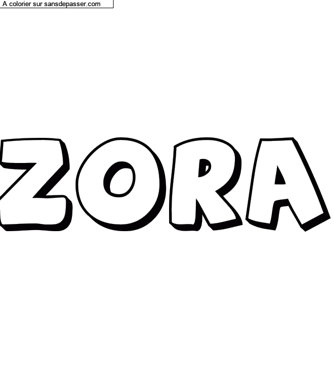 Coloriage pr&eacute;nom personnalis&eacute; "Zora" par Maria22