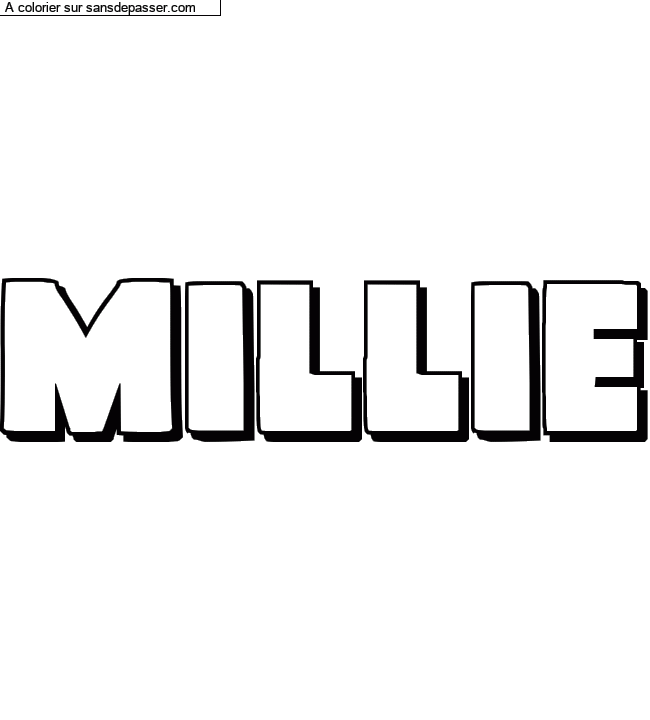 Coloriage pr&eacute;nom personnalis&eacute; "Millie" par Maria22
