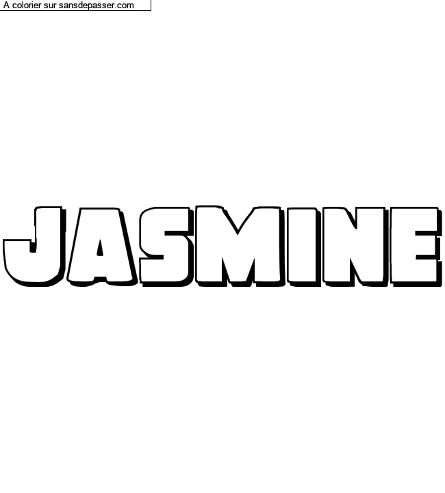 Coloriage pr&eacute;nom personnalis&eacute; "Jasmine" par Maria22