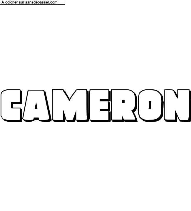Coloriage pr&eacute;nom personnalis&eacute; "Cameron" par Maria22