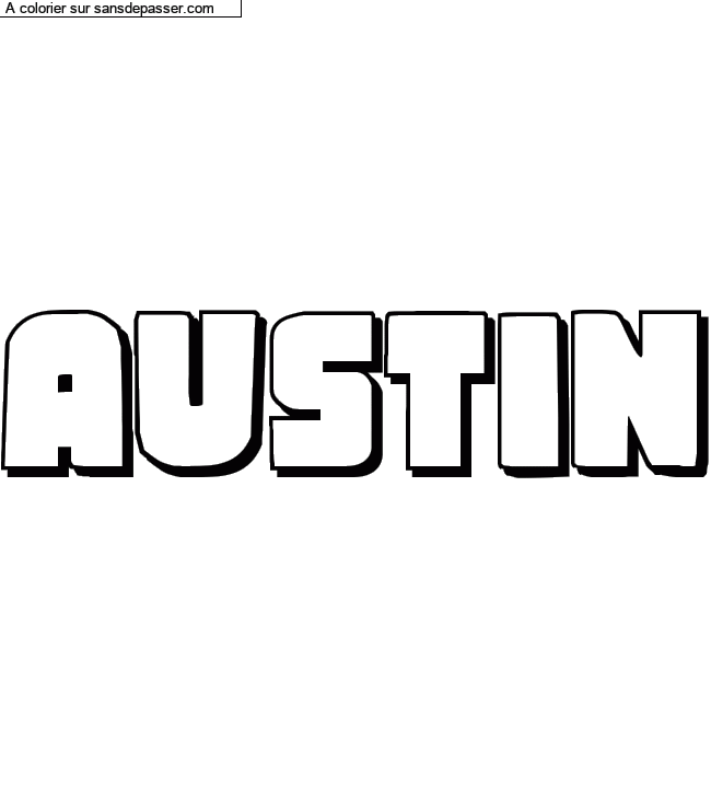 Coloriage pr&eacute;nom personnalis&eacute; "Austin" par Maria22
