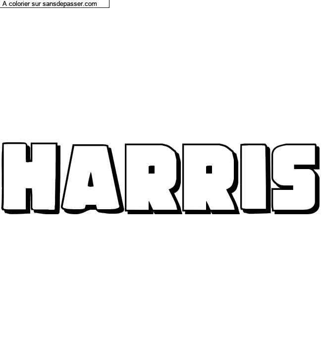 Coloriage pr&eacute;nom personnalis&eacute; "Harris" par Maria22