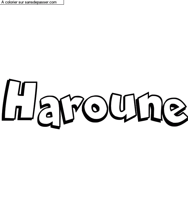 Coloriage pr&eacute;nom personnalis&eacute; "Haroune" par un invit&eacute;