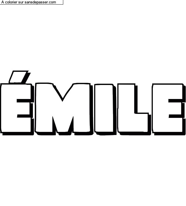 Coloriage pr&eacute;nom personnalis&eacute; "&Eacute;mile" par un invit&eacute;