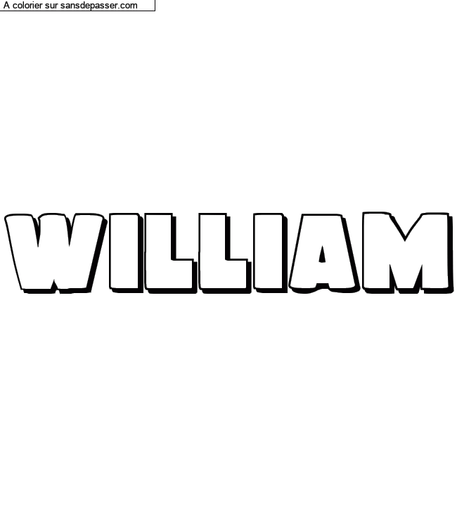 Coloriage prénom personnalisé "William" par un invité