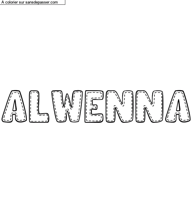 Coloriage pr&eacute;nom personnalis&eacute; "ALWENNA" par un invit&eacute;