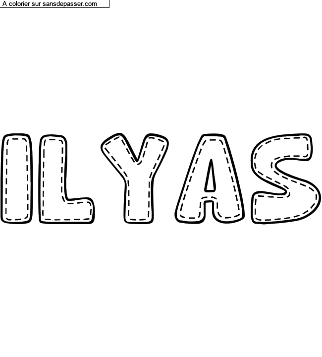 Coloriage pr&eacute;nom personnalis&eacute; "ILYAS" par un invit&eacute;