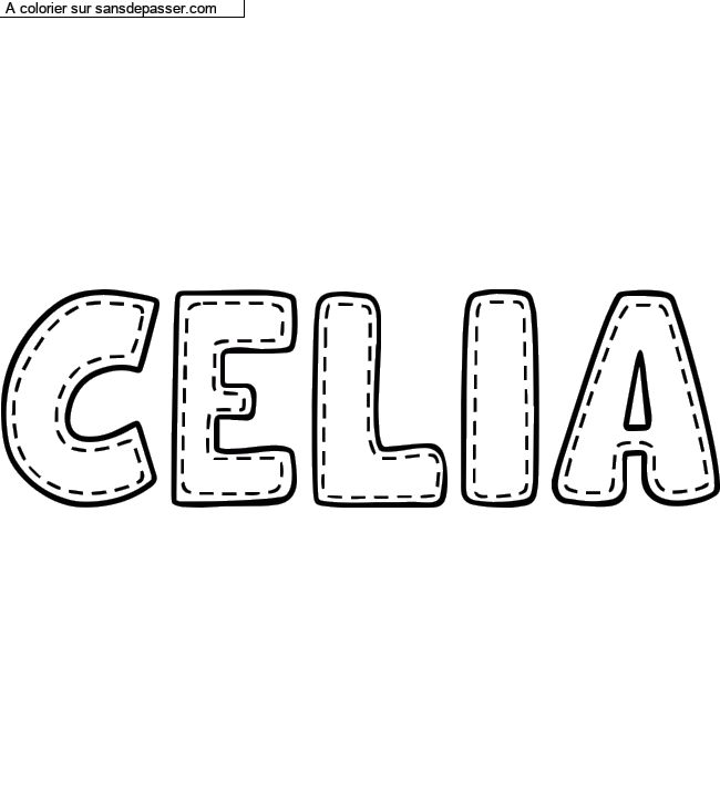 Coloriage prénom personnalisé "CELIA" par un invité