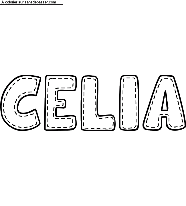 Coloriage pr&eacute;nom personnalis&eacute; "CELIA" par un invit&eacute;