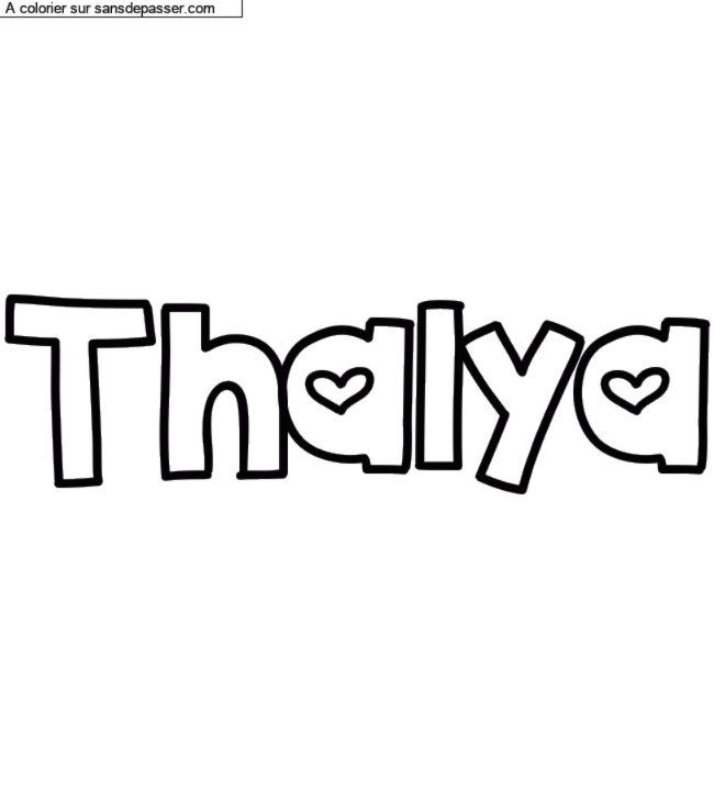 Coloriage pr&eacute;nom personnalis&eacute; "Thalya" par un invit&eacute;