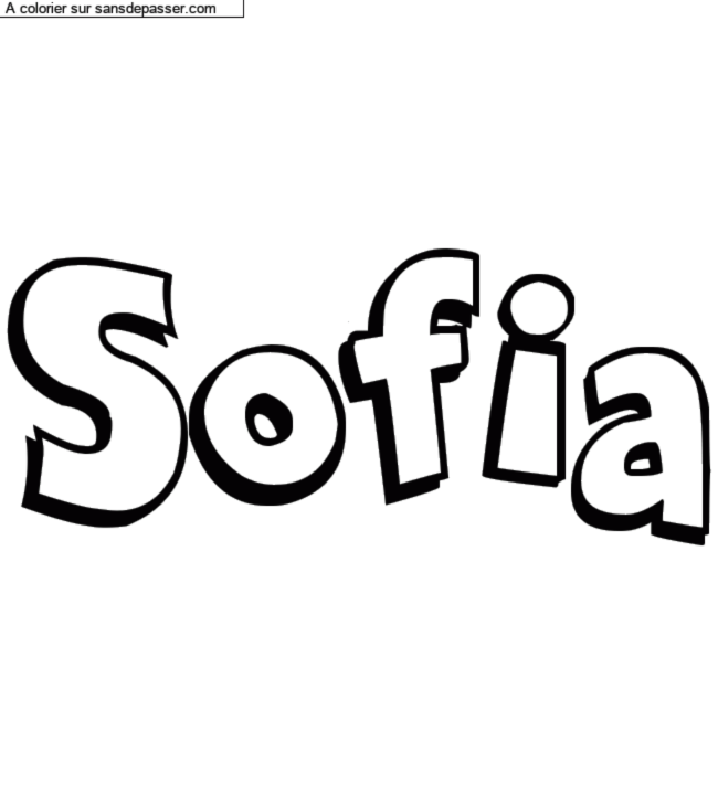 Coloriage pr&eacute;nom personnalis&eacute; "Sofia" par un invit&eacute;