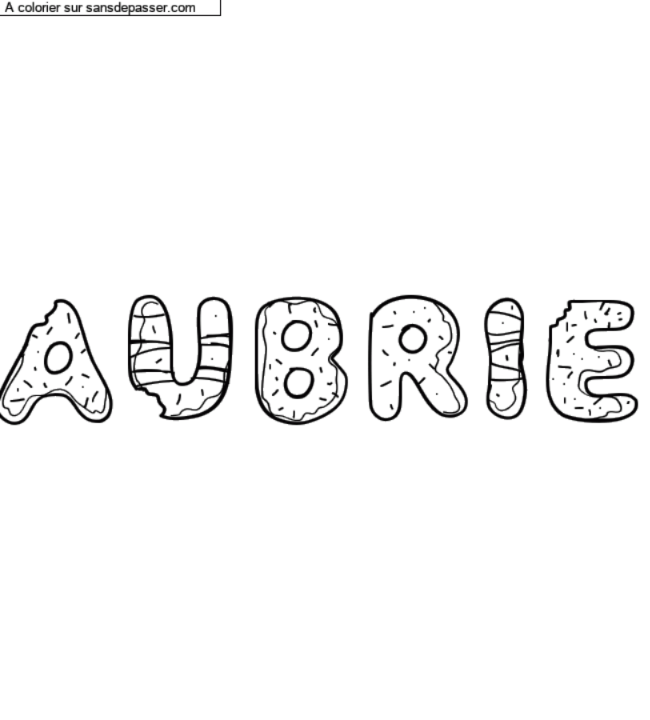 Coloriage prénom personnalisé "Aubrie" par un invité