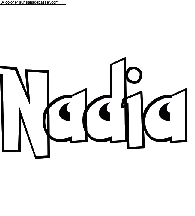 Coloriage prénom personnalisé "Nadia" par un invité