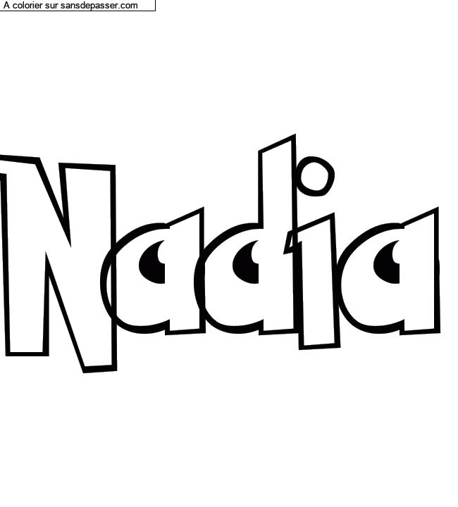 Coloriage pr&eacute;nom personnalis&eacute; "Nadia" par un invit&eacute;