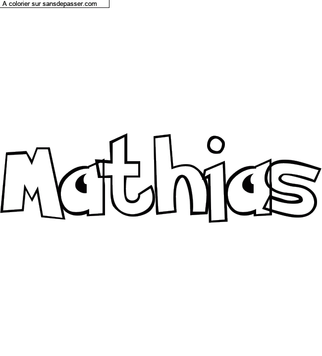Coloriage prénom personnalisé "Mathias" par un invité