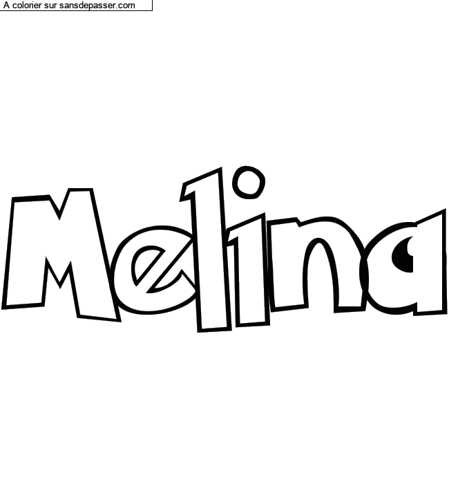 Coloriage prénom personnalisé "Melina" par un invité