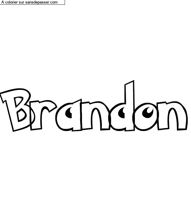 Coloriage prénom personnalisé "Brandon" par un invité