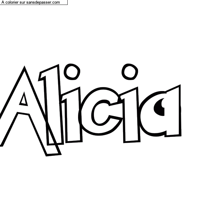 Coloriage prénom personnalisé "Alicia" par un invité