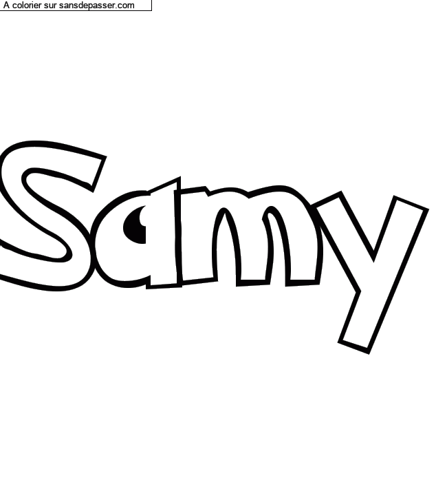 Coloriage prénom personnalisé "Samy" par un invité