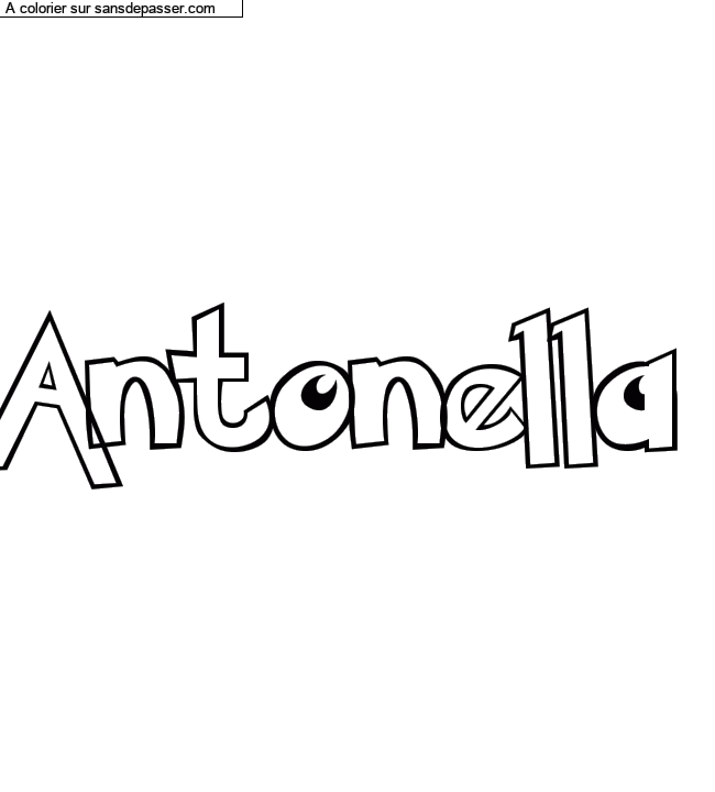 Coloriage pr&eacute;nom personnalis&eacute; "Antonella" par un invit&eacute;