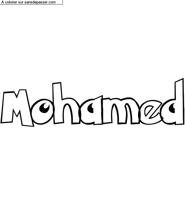 Coloriage pr&eacute;nom personnalis&eacute; "Mohamed" par un invit&eacute;