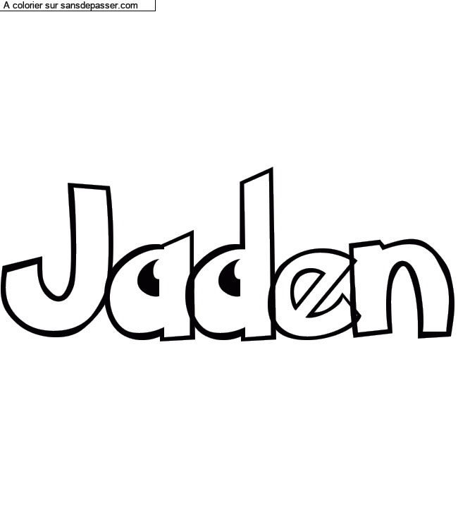 Coloriage pr&eacute;nom personnalis&eacute; "Jaden" par un invit&eacute;