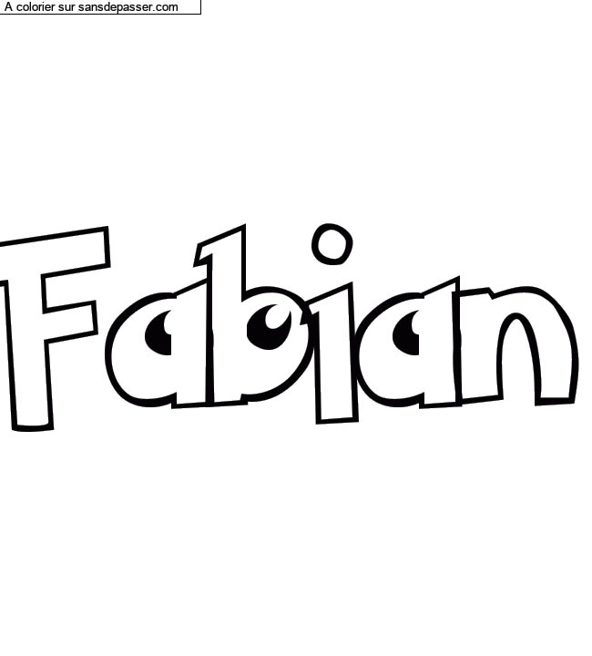 Coloriage pr&eacute;nom personnalis&eacute; "Fabian" par un invit&eacute;