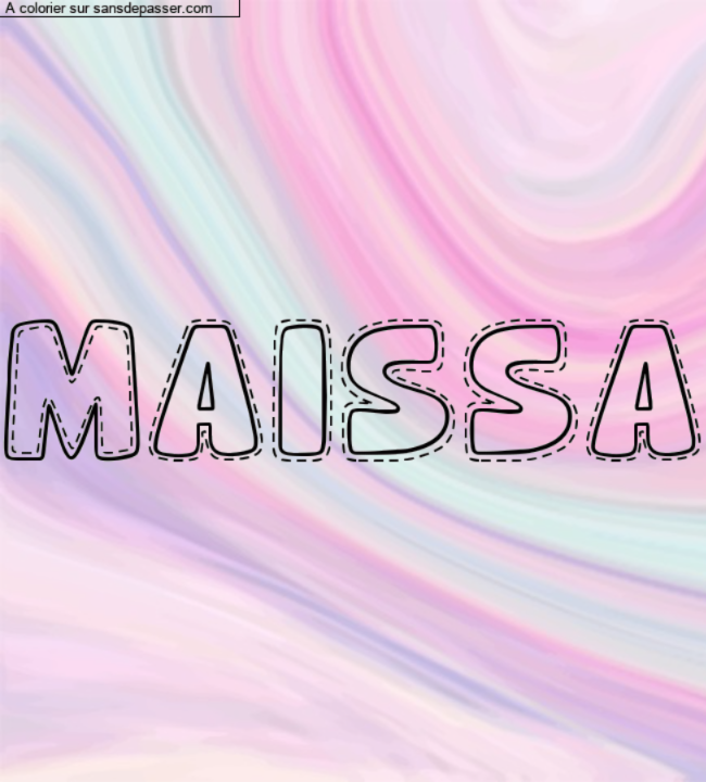 Coloriage pr&eacute;nom personnalis&eacute; "Maissa" par un invit&eacute;
