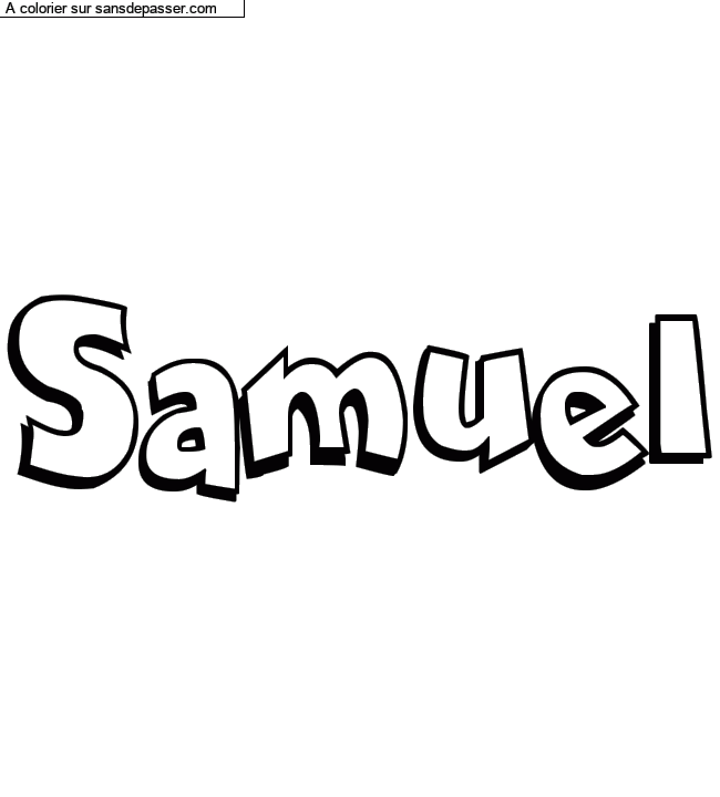 Coloriage personnalisé "Samuel" par un invité