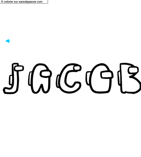Coloriage prénom personnalisé "JACOB" par un invité