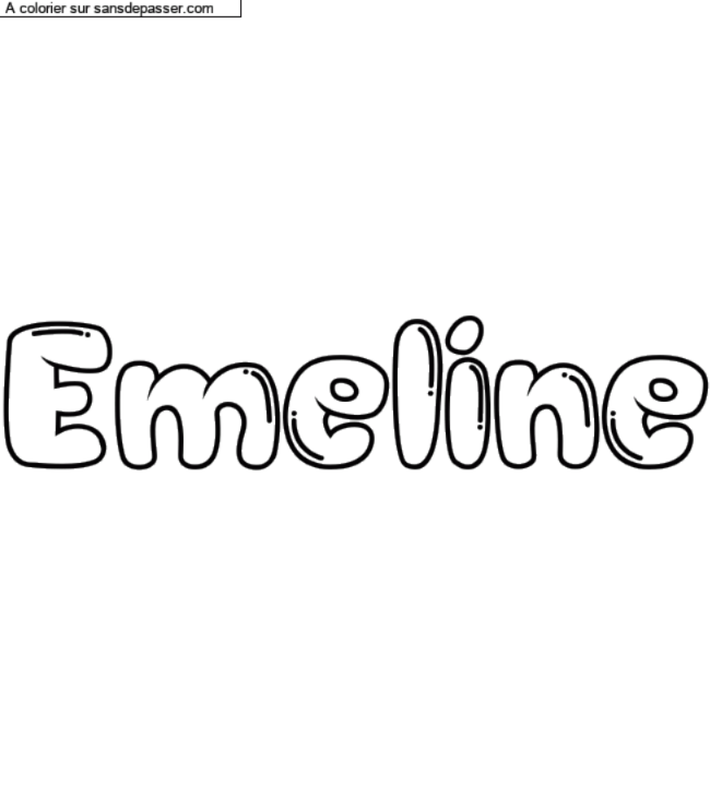 Coloriage pr&eacute;nom personnalis&eacute; "Emeline" par un invit&eacute;