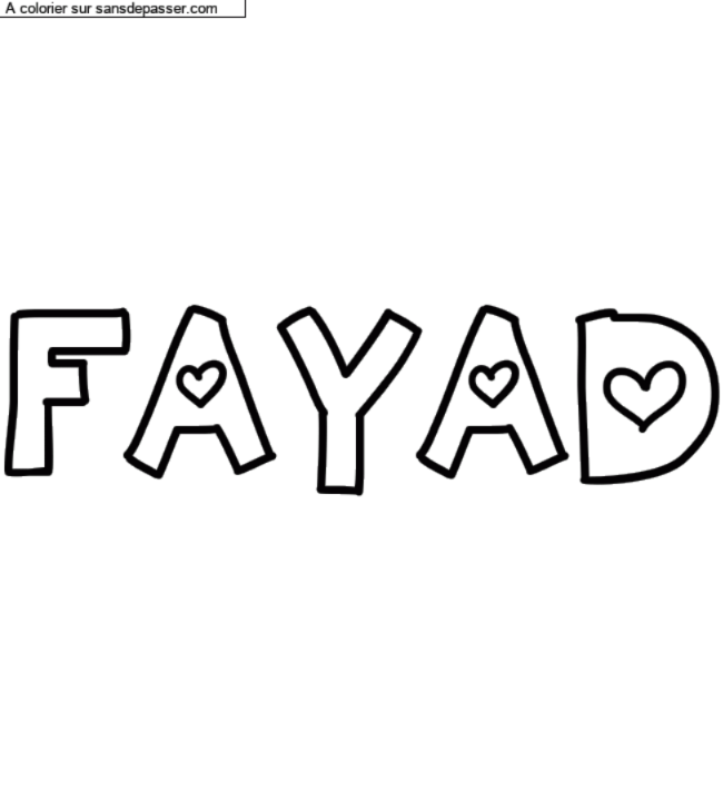Coloriage pr&eacute;nom personnalis&eacute; "FAYAD" par un invit&eacute;
