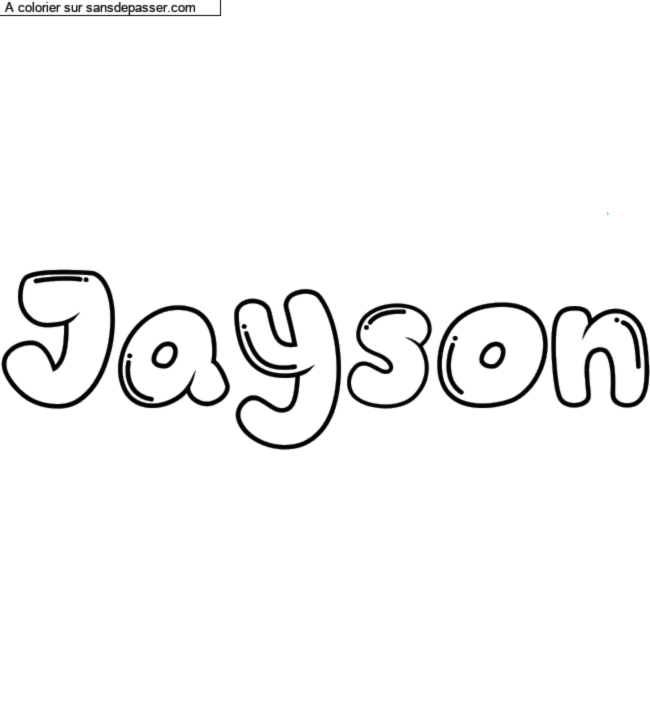 Coloriage pr&eacute;nom personnalis&eacute; "Jayson" par Banana colada 