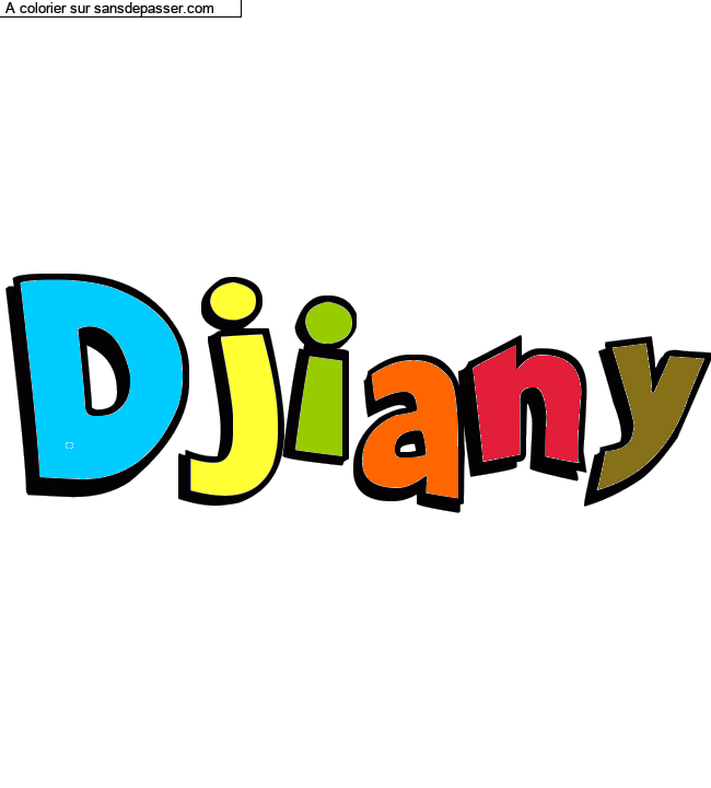 Coloriage pr&eacute;nom personnalis&eacute; "Djiany" par un invit&eacute;