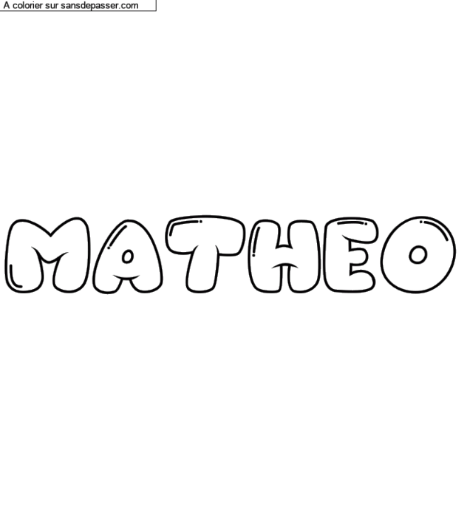 Coloriage prénom personnalisé "MATHEO" par Rachou42
