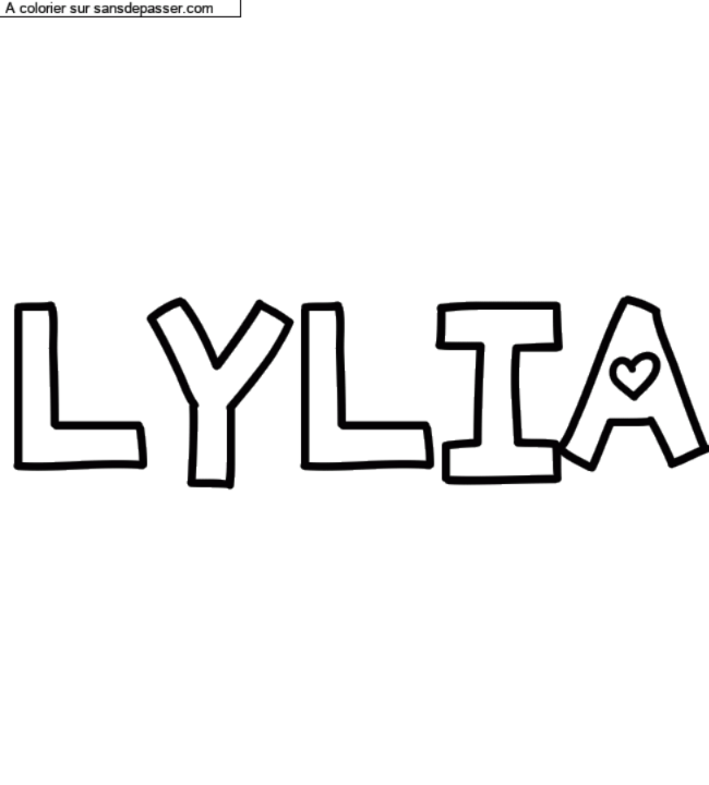 Coloriage prénom personnalisé "LYLIA" par Rachou42