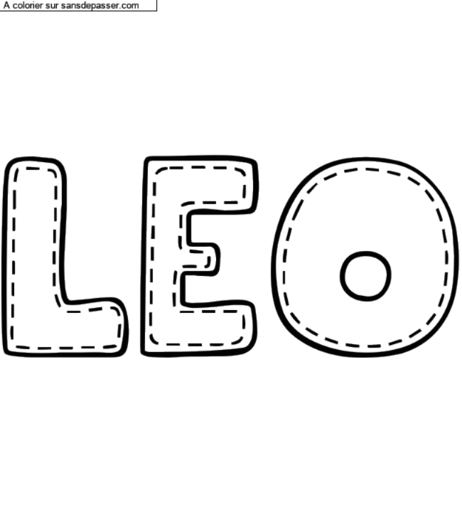Coloriage prénom personnalisé "LEO" par Rachou42