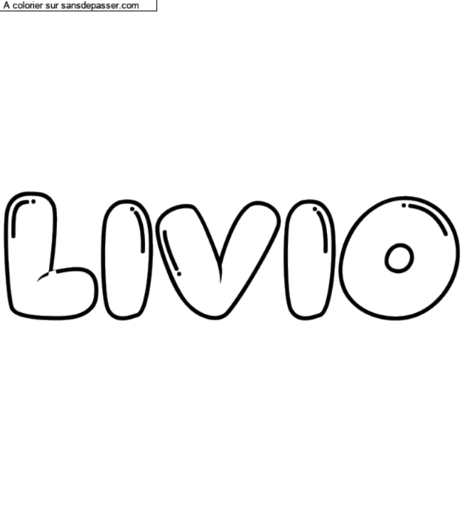 Coloriage prénom personnalisé "LIVIO" par Rachou42