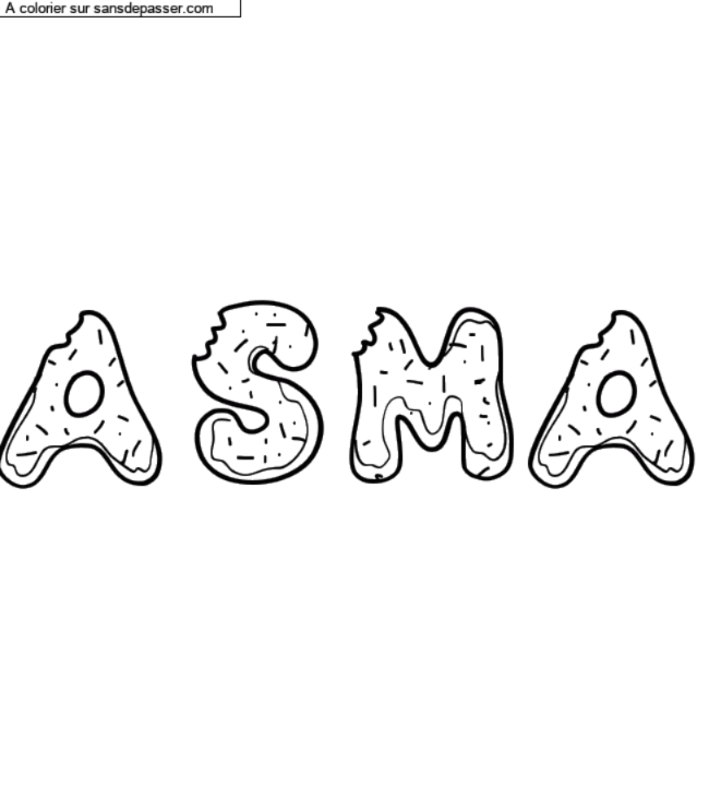 Coloriage prénom personnalisé "ASMA" par Rachou42