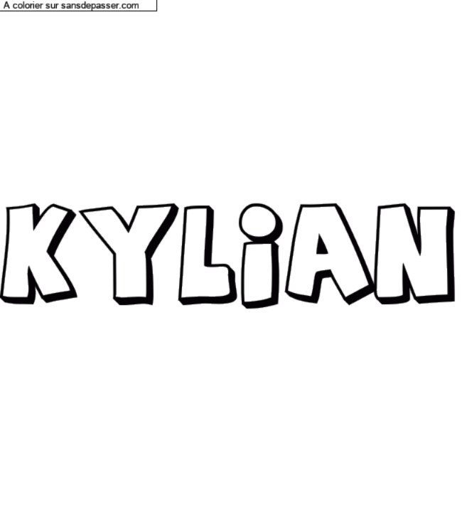 Coloriage pr&eacute;nom personnalis&eacute; "KYLIAN" par Rachou42