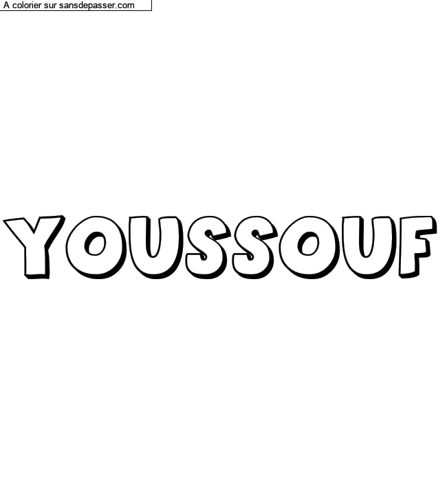 Coloriage pr&eacute;nom personnalis&eacute; "Youssouf" par un invit&eacute;