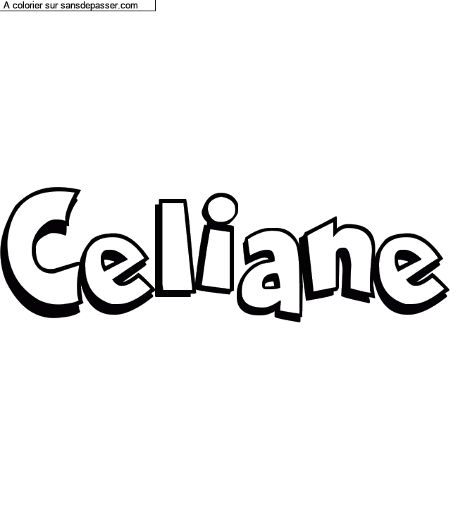 Coloriage pr&eacute;nom personnalis&eacute; "Celiane" par un invit&eacute;