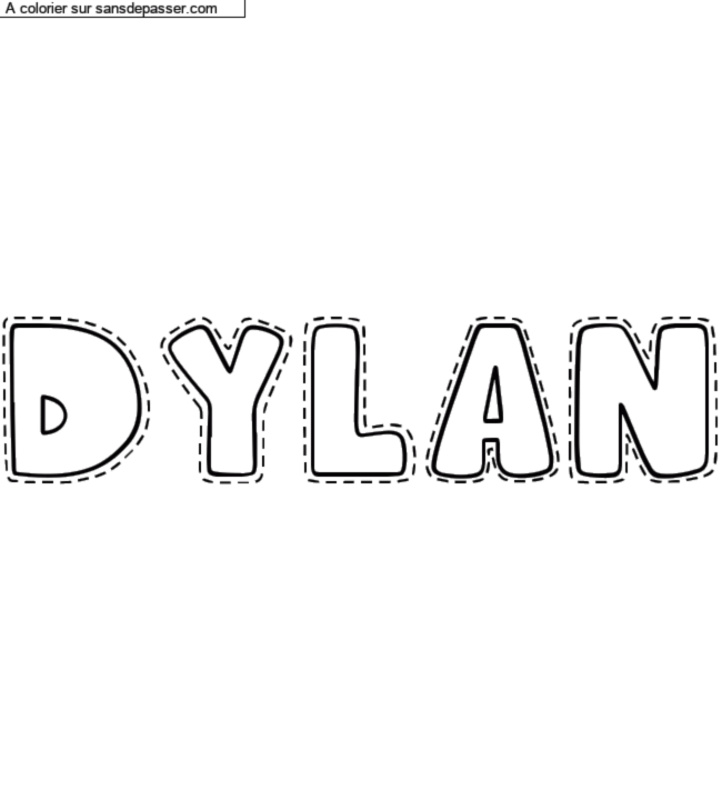 Coloriage pr&eacute;nom personnalis&eacute; "dylan" par un invit&eacute;
