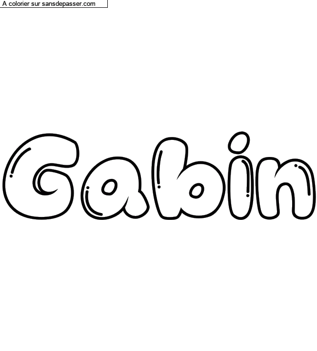 Coloriage pr&eacute;nom personnalis&eacute; "Gabin" par un invit&eacute;