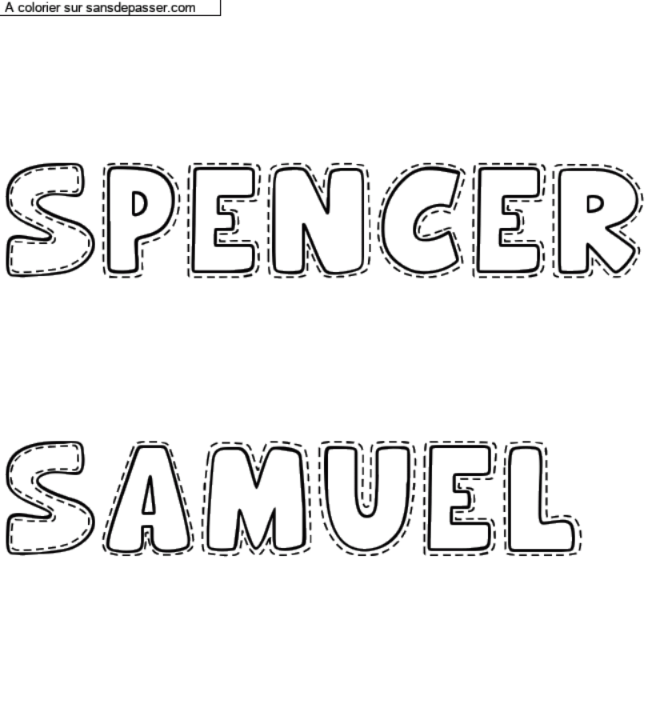 Coloriage pr&eacute;nom personnalis&eacute; "Spencer

Samuel" par un invit&eacute;