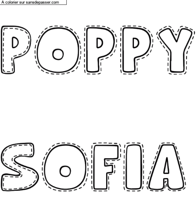 Coloriage pr&eacute;nom personnalis&eacute; "Poppy

Sofia" par un invit&eacute;