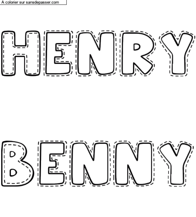 Coloriage pr&eacute;nom personnalis&eacute; "Henry

Benny" par un invit&eacute;